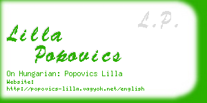 lilla popovics business card